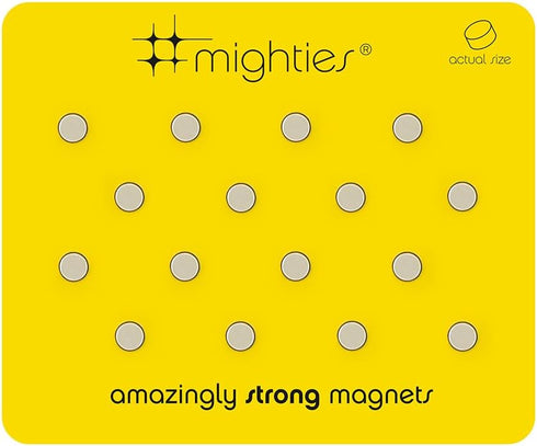 Three by Three Seattle Mini Mighties Magnets, Heavy Duty Magnets for Fridge, Dry Erase Whiteboards, Home Offices (16