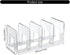 Qsvbeeqj 4 Acrylic Book End for Shelves Compartments Book End Desk Book Stopper Magazine Stand Space Saving Book