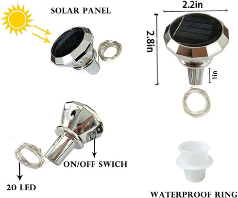 10 Pack 20 Solar Wine Bottle Lights, Diamond Cork Lights, LED Outdoor Waterproof Fairy String Lights for Garden Wedding