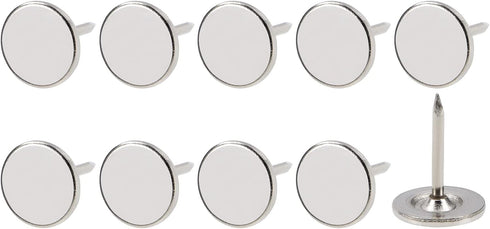 Upholstery Nail Tacks - 150Pcs Iron Flat Head Push Pins for Home Kitchen Furniture Construction, Silver Tone