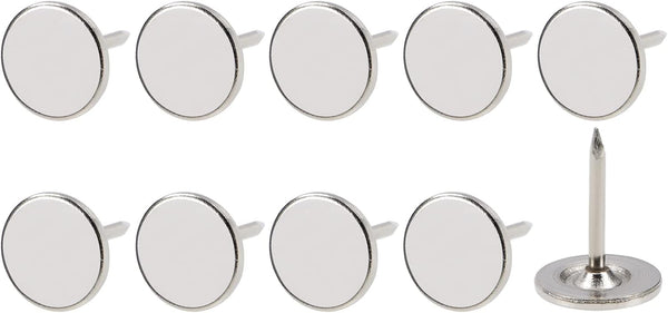 Upholstery Nail Tacks - 150Pcs Iron Flat Head Push Pins for Home Kitchen Furniture Construction, Silver Tone