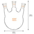 Glass Round Bottom Flask, Heavy Wall Borosilicate Lab Flask with 24/40 Center and Side Standard Taper Joint (1 L)