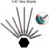 6Pcs 1/4 Inch Shank Long Magnetic Square Head Screwdriver Bits Set for Power Tools SQ1 SQ2 SQ3 (100mm)