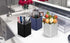 RQB Metal Pen Holder for Desk - Square Aluminum Organizer and Makeup Brush Holder, Gray