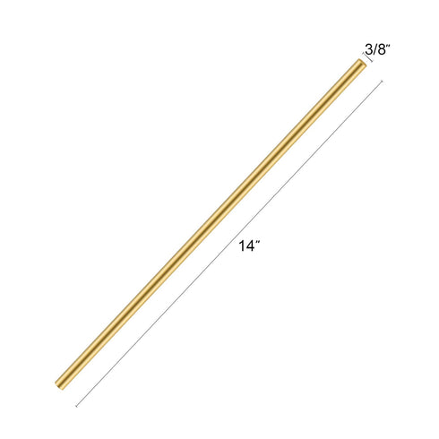 Favordrory 3/8 Inch Brass Round Rod, 1PCS Lathe Bar Stock, 14 Inches in Length, 3/8 Inch Diameter