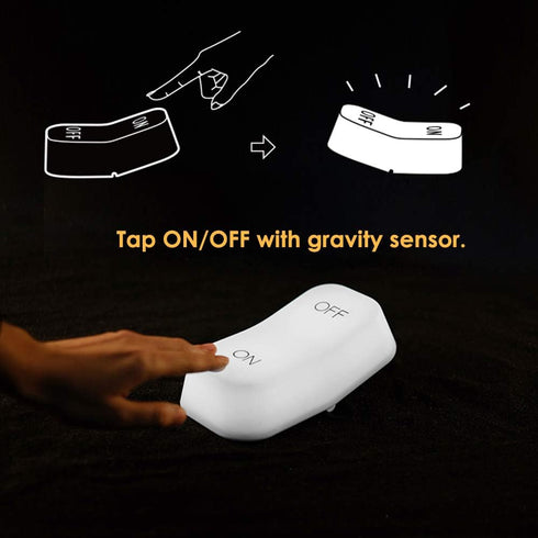 DesignNest 2 On-Off lamp, Easy Switch LED Night Light, Gravity Sensor, Light Levels, USB, Portable Rechargeable Bedside