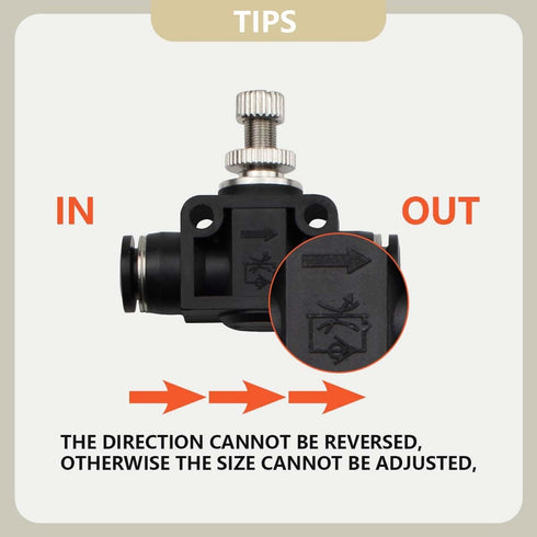 3 Pcs 10mm Tube OD Air Flow Control Valve, Union Pneumatic Speed Control Push to Connect Fitting Regulator