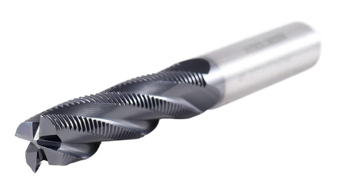 Accusize Industrial Tools 1/2'' Fine Tooth M42 8% Cobalt Tialn Roughing End Mill, 1/2'' Shk Dia, 2'' Flute Length