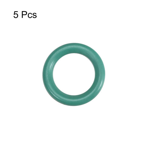 uxcell Fluorine Rubber O-Rings, 12mm OD 7.2mm ID 2.4mm Width FKM Seal Gasket for Machinery Plumbing, Green, Pack of 5