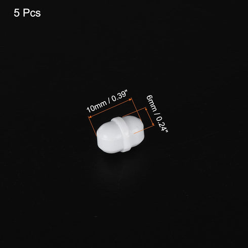 MECCANIXITY Magnetic Stirrer Mixer Stir Bar Rod 10mm(0.39") x6mm with Ring Shape PTFE Coating Magnet White for Laboratory 5Pcs