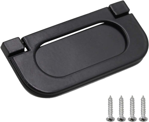 Yoohey 2 Pack Modern Flush Ring Pull Flush Mount Door Pull Handle 2.5 Inch Hole Distance Zinc Alloy Flush Recessed Handle for Cabinet Kitchen Furniture, Black by Yoohey Hitefu