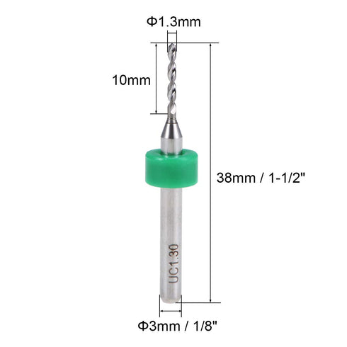 uxcell PCB Drill Bits, 1.3mm Tungsten Carbide Rotary Tool, Jewelry CNC Engraving Print Circuit Board Micro Drill Bits