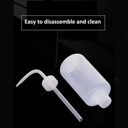 250ML 2PC Plastic Squeeze Bottle Safety Rinse Bottle Wash Bottle Squeeze Watering Can Water Squirt Irrigation Bottle Tattoo Wash Bottle 250ML Medical Lab,Tattoo Supplies Bend Mouth Scale Mark Black by Generic