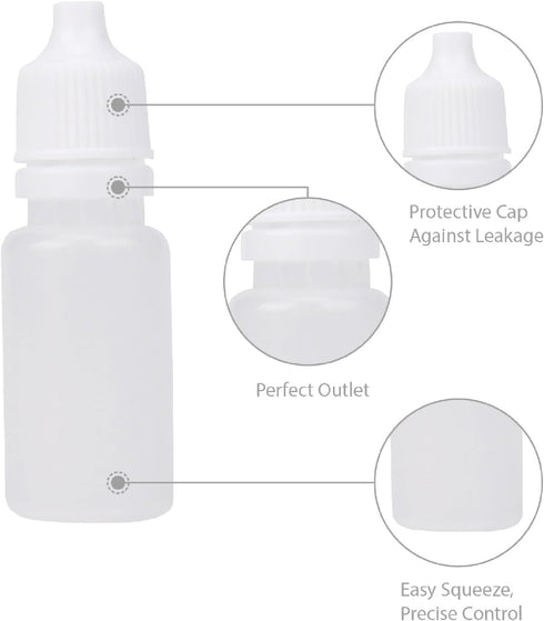 Eldwivz Plastic Eye Dropper Bottle, 50 pcs 10 ml Empty Small Squeeze Bottles for Oil and Liquid