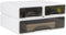 Stackable Desk Organizer - Large 3 Drawer Desktop Storage Box, 13" Wide Letter Size Organizer for Office and Makeup