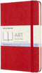 Moleskine Art Sketchbook, Hard Cover, Large (5" x 8.25") Plain/Blank, 104 Pages, Scarlet Red