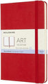 Moleskine Art Sketchbook, Hard Cover, Large (5" x 8.25") Plain/Blank, 104 Pages, Scarlet Red