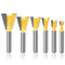 Mesee 6 Pieces Dovetail Router Bits Set, 1/4 Inch Shank Half-Blind & Through Joint Woodworking Tools