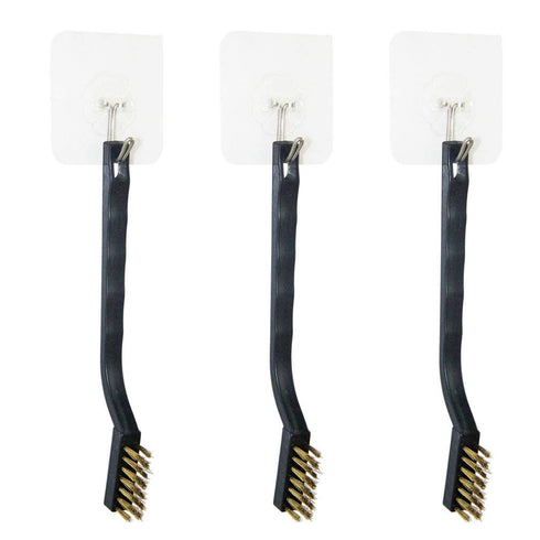 Mini Brass Brushes Set, 9PCS, Curved Handle Scratch Wire Toothbrush for Cleaning Welding Slag and Rust