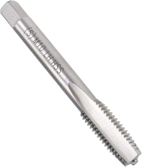 Metric Machine Tap Left Hand for Drilling Tapping on Soft Metal, H2 3 Flutes High Speed Steel Screw Thread Tap M10 x