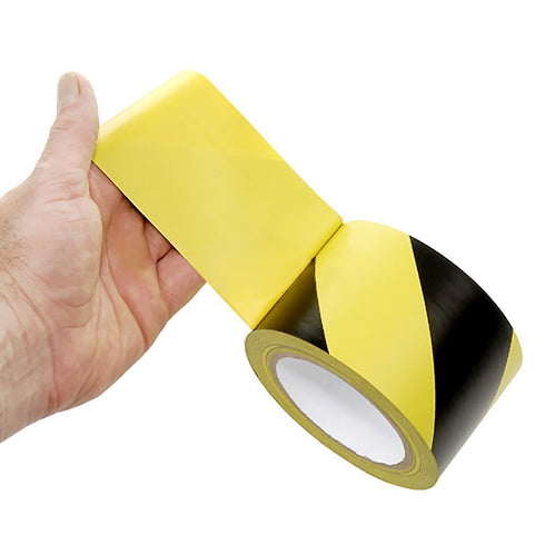 Black & Yellow Hazard Safety Floor Tape, 3 inch x 54 feet - Ideal for Walls, Floors, Pipes and Equipment.