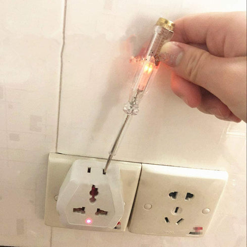Fielect 3pcs Tester Screwdriver, Voltage Tester Light Circuit Tester Electric Test Pen AC100-500V Clear