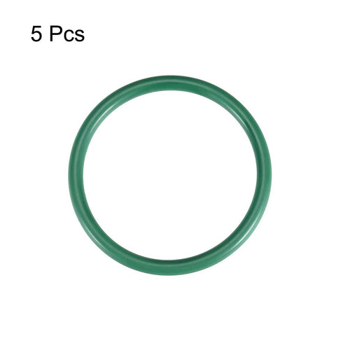 uxcell Fluorine Rubber O-Rings, 45mm OD 38mm ID 3.5mm Width FKM Seal Gasket for Machinery Plumbing, Green, Pack of 5