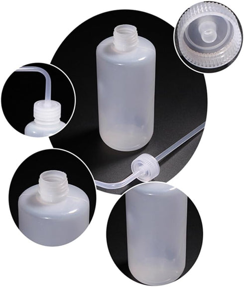 2Pcs 1000ml Plastic Wash Bottle, Narrow Mouth Tattoo Squeeze Wash Bottles for Lab Industry Tattoo Supplies