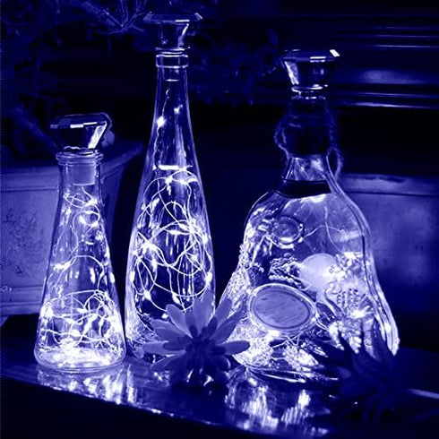 8 Pack 20 VOOKRY Solar Wine Bottle Lights with Cork LEDs Fairy Lights String Silver Wire Light