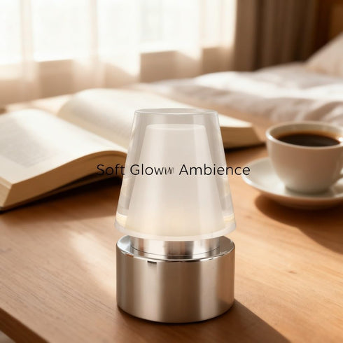 WIHFHGZ RGB Table Lamp, Color Changing USB Rechargeable Acrylic Desk Light, Mini Portable - Soft Ambient Lighting