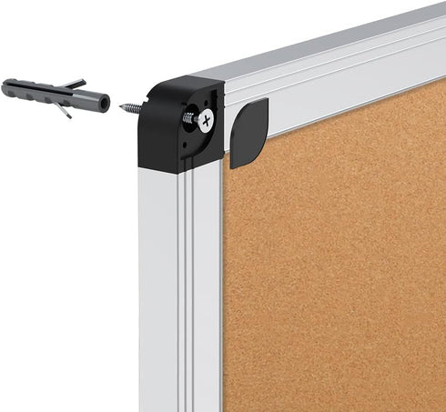 VIZ-PRO Cork Notice Board, 18 X 12 Inches, with Silver Aluminium Frame for Office or Classroom Use