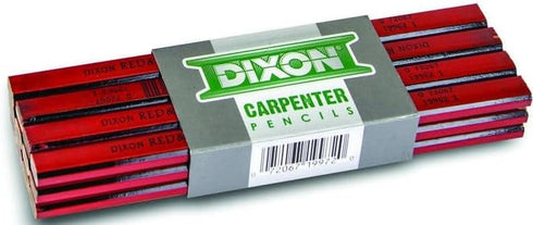 Dixon 19972 Oriole Woodcase Flat Carpenter's Pencil, Medium Red, Dozen