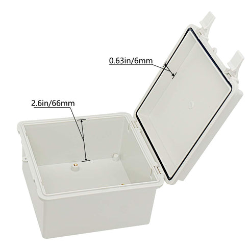 Zulkit Junction Box ABS Plastic Dustproof Waterproof IP65 Electrical Boxes Hinged Shell Outdoor Project Enclosure with