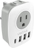 VINTAR UK Ireland Travel Plug Adapter, Type G with 1 USB C, 3 USB Ports, 2 Outlets for USA to England
