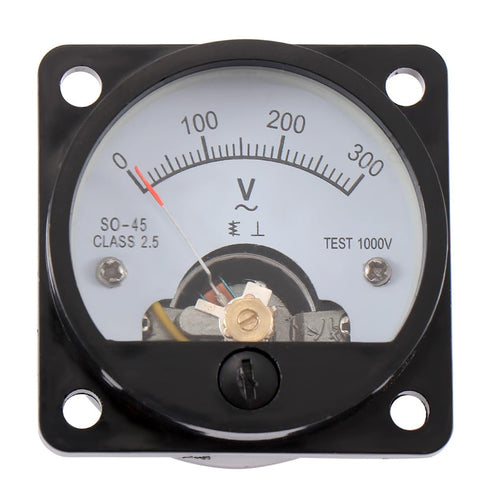 Analog Voltmeter, Current Voltmeter Gauge, AC 0-300V Round Voltage Gauge Meter for Panel Volt Testing