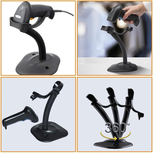 Adjustable Handheld Scanner Holder Bracket for Desk Portable Barcode Scanner Stand Compatible with Pos and Zebra