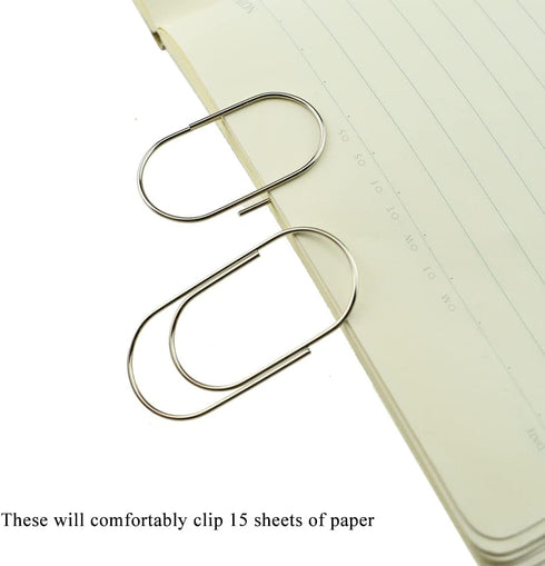 HAHIYO Sturdy Paper Clips, 2 inches Length, 30 Pack, Heavy Duty Rust Proof Metal for Home, Office, School