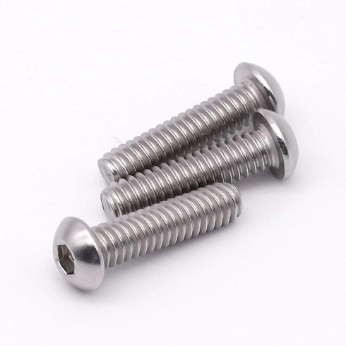 5/16-18 x 1-1/4" Hex Socket Button Head Cap Screws - 25 Pack, 304 Stainless Steel, Bright Finish