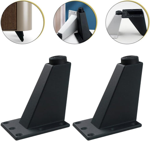 2pcs Luxshiny Aluminum Alloy Furniture Heightening Feet Anti-Slip Cabinet Legs with Scratch-Resistant Base Adjustable