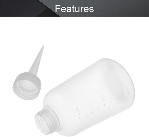 Utoolmart 6pcs Squeeze Bottle - 250ml Plastic Glue Oil Wash Bottles for DIY Label Tattoo