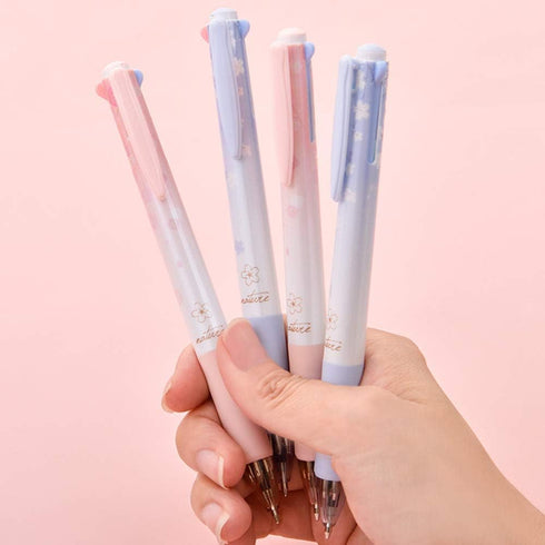Cherry Multicolor Ballpoint Pens Set, 0.7 mm Ball Point Pen with 4 Color Ink (Black, Blue, Red, Green) (6 pcs)