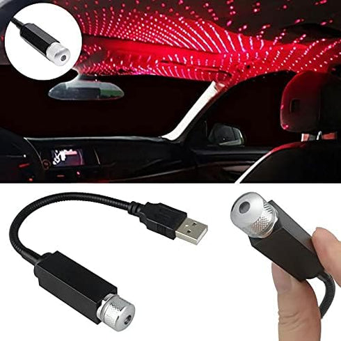 Jubilayured 1Pc Red Wall Sconce with Red Light, Mini Led Projection Lamp Star Night, USB Car Roof Star Projector Night