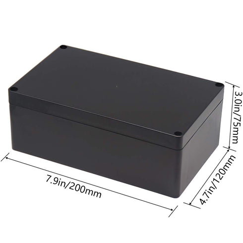 Zulkit Waterproof Plastic Project Box ABS IP65 Electrical Junction Box Enclosure Black 7.9 x 4.7 x 2.95 inch (200 x 120 x 75mm)