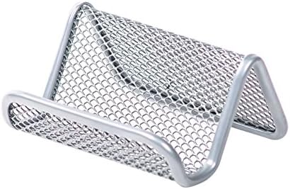 Office Depot Metro Mesh Business Card Holder, Pewter, 22254