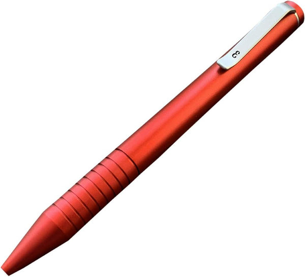 Everyman Grafton Mini Twist Refillable 0.7mm Ball Point Pen, Crimson, Sleek Anodized Aluminum Pocket Pen for Office