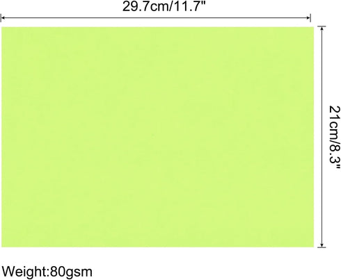 MECCANIXITY 75 Sheets A4 Colored Print Copy Paper 8.5" x 11" Origami Paper Printer Paper 75gsm for Printing, Document Copying, Art Craft, Bright Green