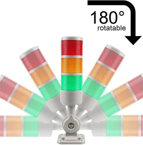 Led Signal Tower Stack Lights, Industrial Signal Warning Column Lamp, Andon Lights with Rotatable Base, 12V 24V DC