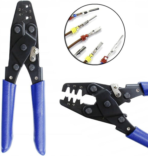 Weather Pack Crimper for Automotive Wire Sealed Terminals, Open Barrel Non-Insulated Hand Crimping Tool