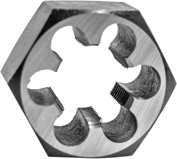 Century Drill & Tool 98219 Hex Die, 1-8 NC, Precision Cut External Threads, High Carbon Alloy Steel