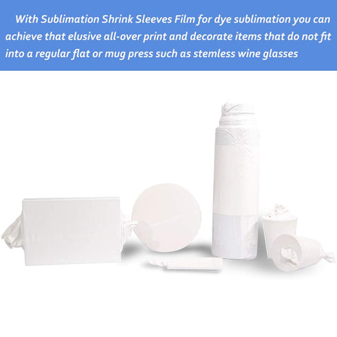 Sublimation Shrink Wrap Sleeves, 5x10 Inch White Heat Transfer Film Bags for Mugs, Cups, Tumblers, 50 Pcs